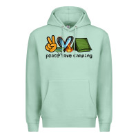 Seafoam peace love camping Premium Hoodie - NancyCooperArtShop