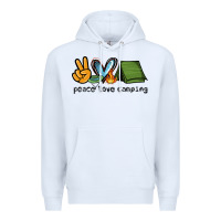 White peace love camping Premium Hoodie - NancyCooperArtShop