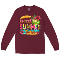 Burgundy sweet summer time Long Sleeve Tee - Zillion Design Studio
