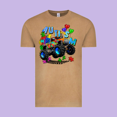 Monster Truck Autism Vintage Tee Designed By Zillion Design Studio