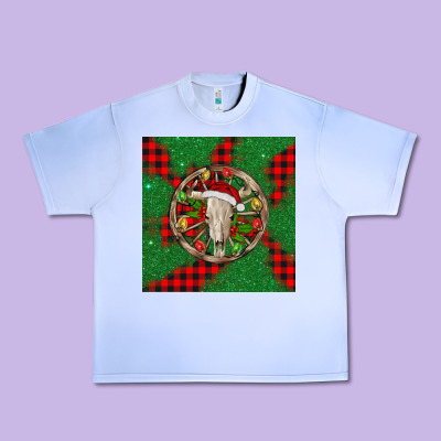 Christmas Bull Skull Urban Heavy Tee Designed By Barkaloodesign