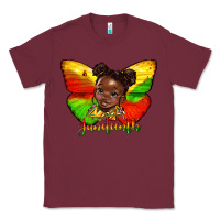 Burgundy juneteenth butterfly black girl Classic Tee - HRA Design Shop
