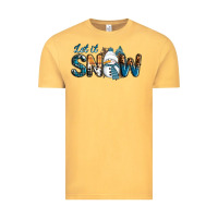Vintage Mustard Let It Snow Snowman Vintage Tee - RanaPortraitStore