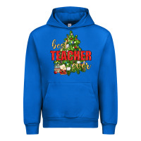 Cobalt Best Teacher Ever With Christmas Tree Urban Hoodie - BundleAndBundleShop