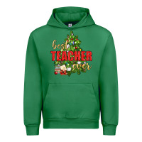 Emerald Best Teacher Ever With Christmas Tree Urban Hoodie - BundleAndBundleShop