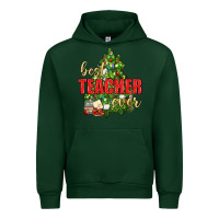 Forest Green Best Teacher Ever With Christmas Tree Urban Hoodie - BundleAndBundleShop