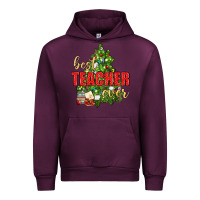 Mauve Wine Best Teacher Ever With Christmas Tree Urban Hoodie - BundleAndBundleShop