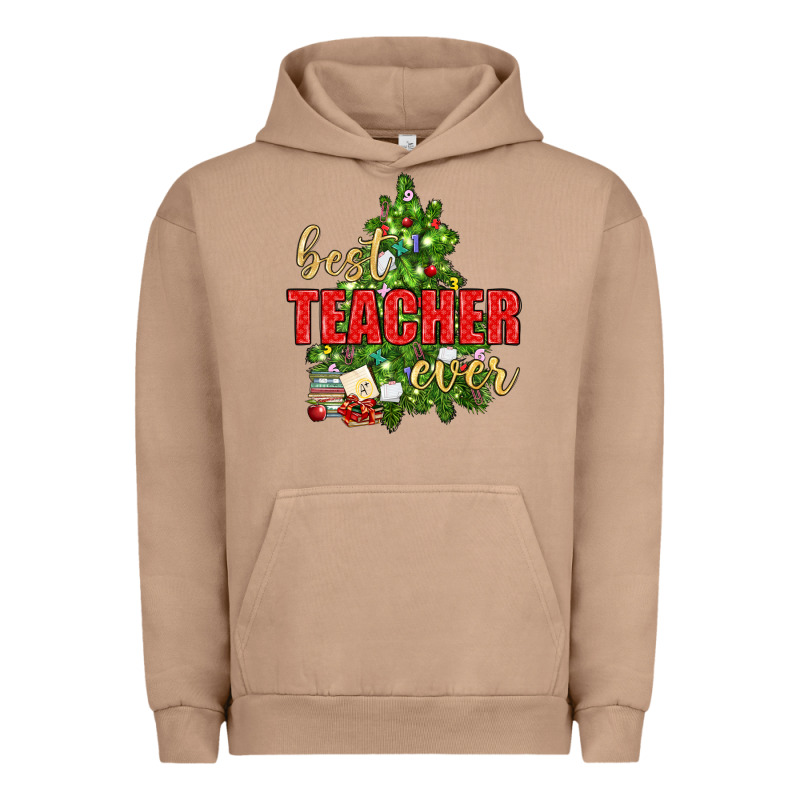 Best Teacher Ever With Christmas Tree Urban Hoodie by BundleAndBundleShop | Teevron