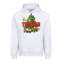 White Best Teacher Ever With Christmas Tree Urban Hoodie - BundleAndBundleShop