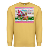 Antique Gold happy easter y'all  rabbit Premium Sweatshirt - BarkalooDesign