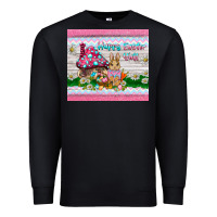Black happy easter y'all  rabbit Premium Sweatshirt - BarkalooDesign