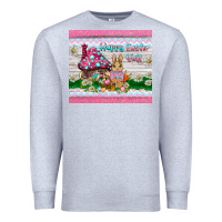 Heather Grey happy easter y'all  rabbit Premium Sweatshirt - BarkalooDesign