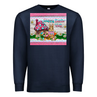 Navy happy easter y'all  rabbit Premium Sweatshirt - BarkalooDesign