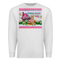 Oatmeal Heather happy easter y'all  rabbit Premium Sweatshirt - BarkalooDesign