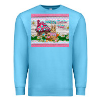 Ocean Blue happy easter y'all  rabbit Premium Sweatshirt - BarkalooDesign