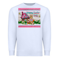 White happy easter y'all  rabbit Premium Sweatshirt - BarkalooDesign