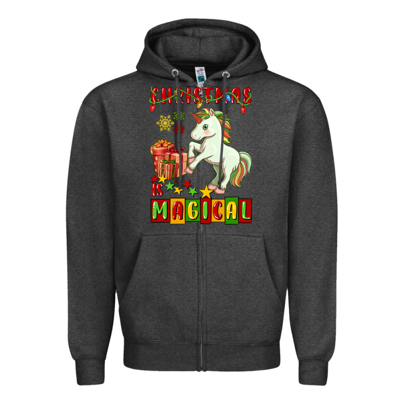 Christmas Magical Unicorn Zipper Hoodie by FaDigitalArtStudio | Teevron