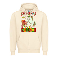 Sandshell christmas magical unicorn Zipper Hoodie - FaDigitalArtStudio