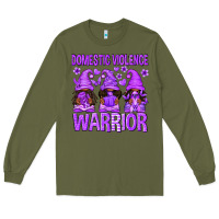Army Green Domestic Violence Warrior Afro Gnomes Long Sleeve Tee - texasbilliewilder