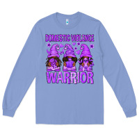 Colony Blue Domestic Violence Warrior Afro Gnomes Long Sleeve Tee - texasbilliewilder