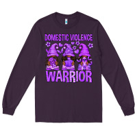 Plum Domestic Violence Warrior Afro Gnomes Long Sleeve Tee - texasbilliewilder