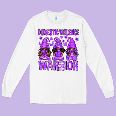 Domestic Violence Warrior Afro Gnomes Long Sleeve Tee Designed By Texasbilliewilder