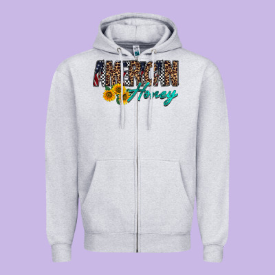 American Honey Zipper Hoodie Designed By Racoondesign