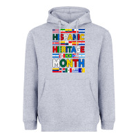 Heather Grey hispanic haritage month flags Heavyweight Hoodie - BundleAndBundleShop