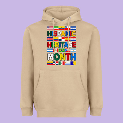 Hispanic Haritage Month Flags Heavyweight Hoodie Designed By Bundleandbundleshop