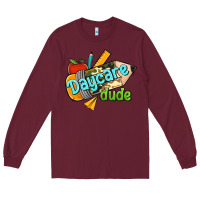 Burgundy daycare dude Long Sleeve Tee - RanaPortraitStore