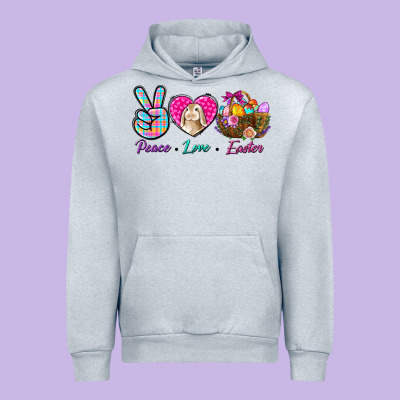 Peace Love Easter Urban Hoodie Designed By Bundleandbundleshop