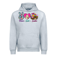 Heather Grey Peace Love Easter Urban Hoodie - BundleAndBundleShop