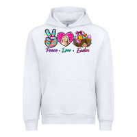 White Peace Love Easter Urban Hoodie - BundleAndBundleShop