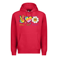 Cardinal peace love happiness Premium Hoodie - NancyCooperArtShop
