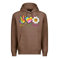 Chestnut peace love happiness Premium Hoodie - NancyCooperArtShop