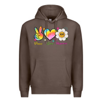 Coffee peace love happiness Premium Hoodie - NancyCooperArtShop