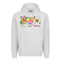 Dove Grey peace love happiness Premium Hoodie - NancyCooperArtShop