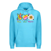 Ocean Blue peace love happiness Premium Hoodie - NancyCooperArtShop
