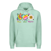 Seafoam peace love happiness Premium Hoodie - NancyCooperArtShop