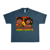 Midnight Navy juneteenth with afro black kids Urban Heavy Tee - texasbilliewilder