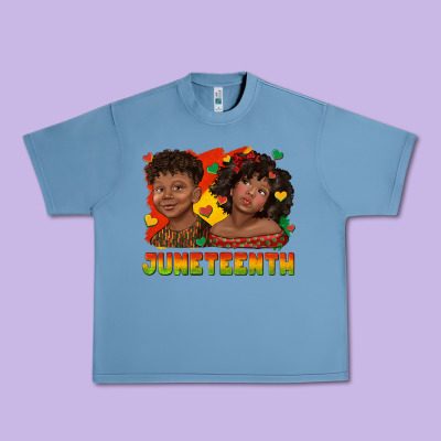 Urban Heavy Tee juneteenth with afro black kids