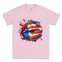 Bubblegum Pink Leopard American flag lips Classic Tee - Neo Western