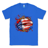 True Royal Leopard American flag lips Classic Tee - Neo Western