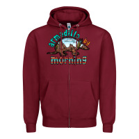 Burgundy armadillo by morning Zipper Hoodie - RacoonDesign