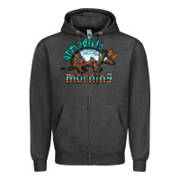 Charcoal Heather armadillo by morning Zipper Hoodie - RacoonDesign