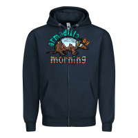 Navy armadillo by morning Zipper Hoodie - RacoonDesign