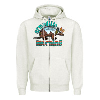 Oatmeal Heather armadillo by morning Zipper Hoodie - RacoonDesign