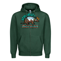 Sports Green armadillo by morning Zipper Hoodie - RacoonDesign