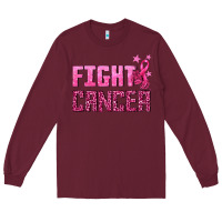 Burgundy Fight Cancer Long Sleeve Tee - texasbilliewilder