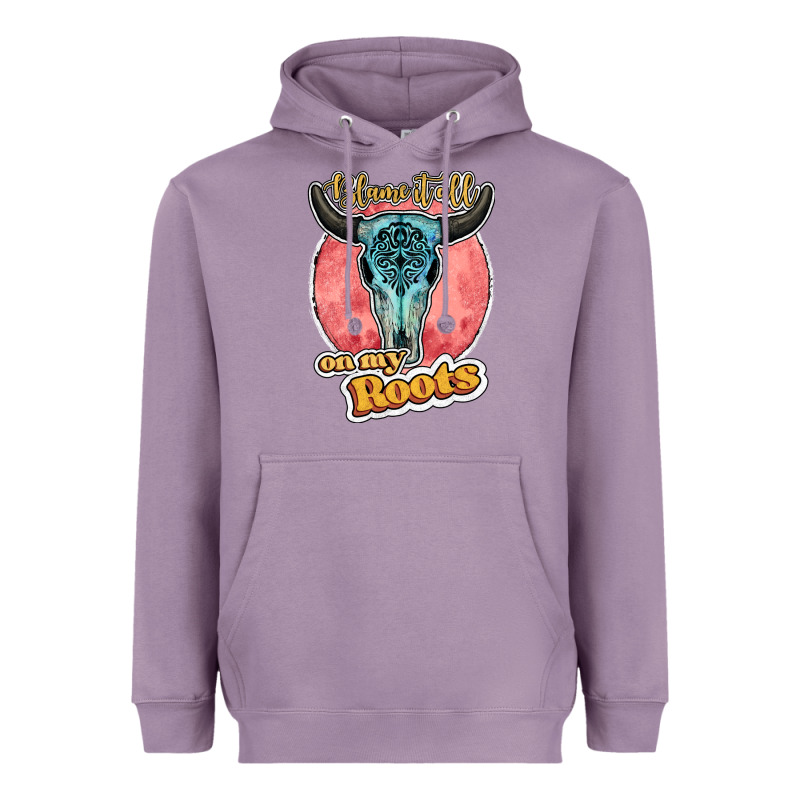 Blame It All On My Roots Bull Skull Black Heavyweight Hoodie by JahusDesignShop | Teevron